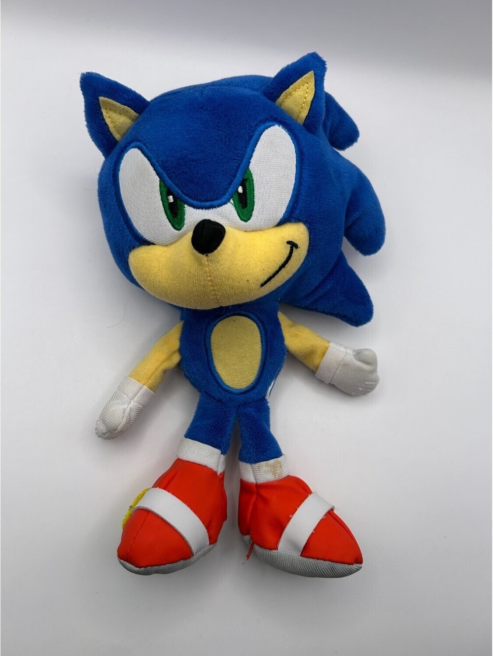 Sega Sonic The Hedgehog Plush Toy Blue Fabric Embroidered Eyes White Gloves